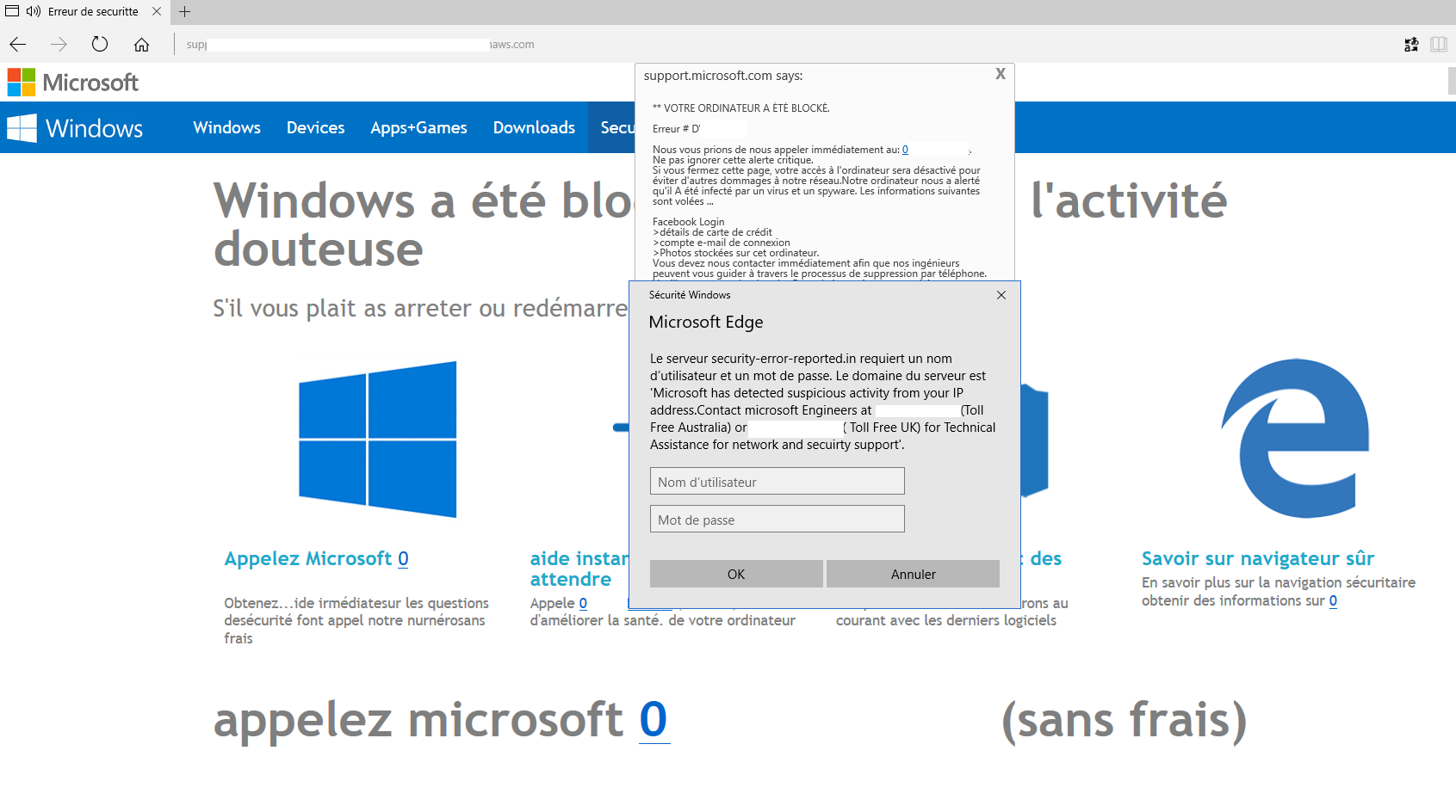 Virus numéro de téléphone